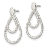Sterling Silver w/2 Teardrop Jackets Button Post Earrings
